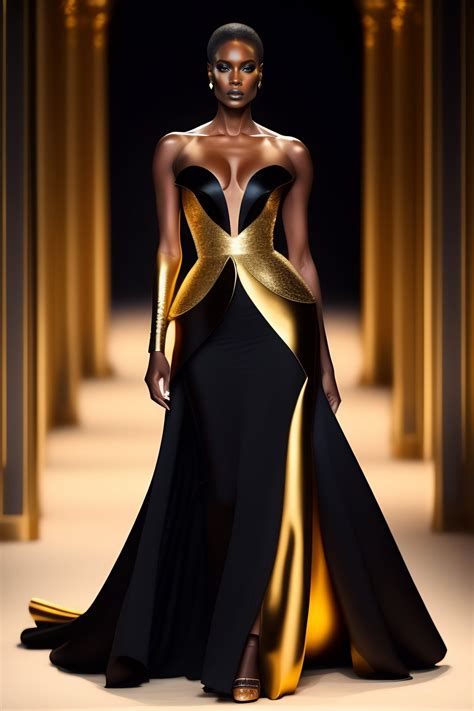 celine black and gold dress